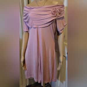 Elegant Off-Shoulder Pink Dress